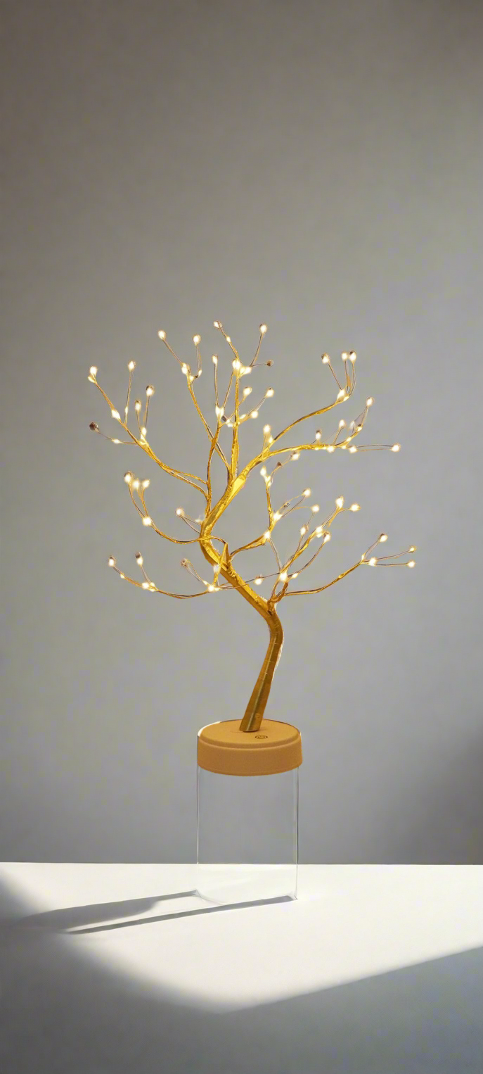 Kinamy Albero Bonsai LED, LED Albero Bonsai Lampada da Tavolo, 8 Modalità di Luce e Funzionamento Del Telecomando e Timer, Perfetto per Regalare Decorazioni per Feste Festive - Rami d'argento